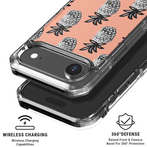 Bouffants and Broken Hearts Gray Scale Pineapple iPhone 17 Air Clear Case