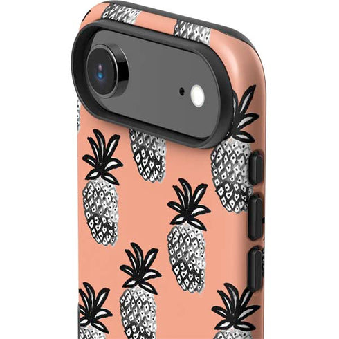 Bouffants and Broken Hearts Gray Scale Pineapple iPhone 17 Air Impact Case