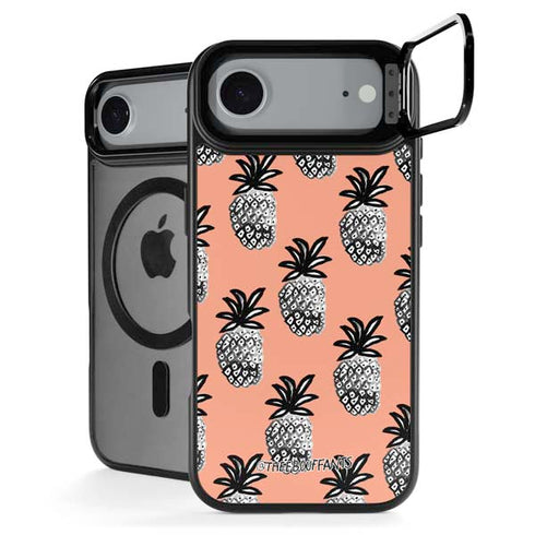 Bouffants and Broken Hearts Gray Scale Pineapple iPhone 17 Air Kickstand Case
