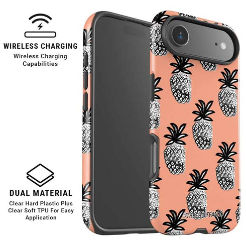 Bouffants and Broken Hearts Gray Scale Pineapple iPhone 17 Air Magsafe Impact Case