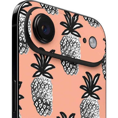Bouffants and Broken Hearts Gray Scale Pineapple iPhone 17 Air Skin