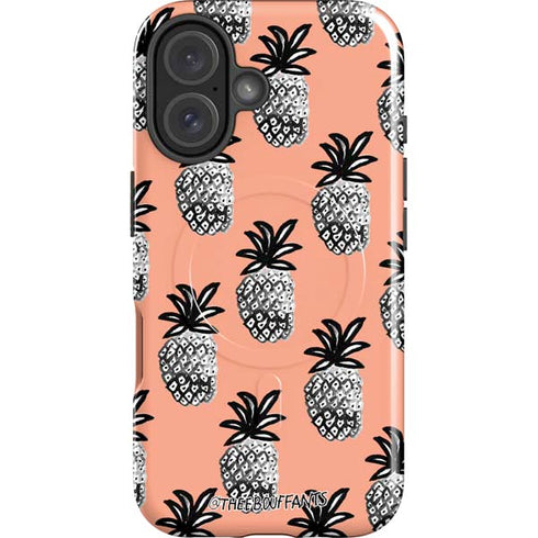 Bouffants and Broken Hearts Gray Scale Pineapple iPhone 17 Magsafe Impact Case