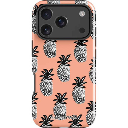 Bouffants and Broken Hearts Gray Scale Pineapple iPhone 17 Pro Impact Case