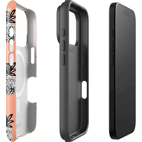 Bouffants and Broken Hearts Gray Scale Pineapple iPhone 17 Pro Magsafe Impact Case