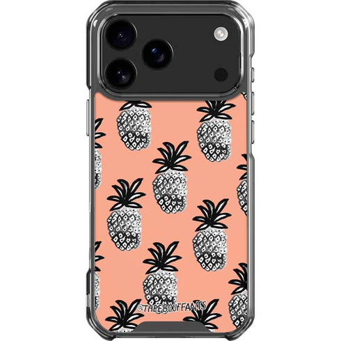 Bouffants and Broken Hearts Gray Scale Pineapple iPhone 17 Pro Max Clear Case