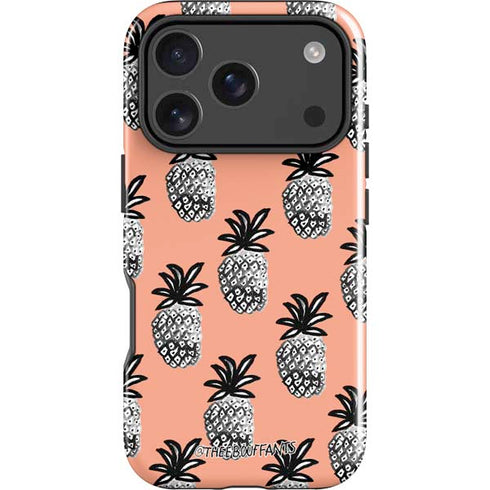 Bouffants and Broken Hearts Gray Scale Pineapple iPhone 17 Pro Max Impact Case