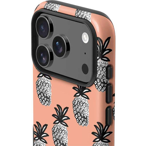 Bouffants and Broken Hearts Gray Scale Pineapple iPhone 17 Pro Max Impact Case