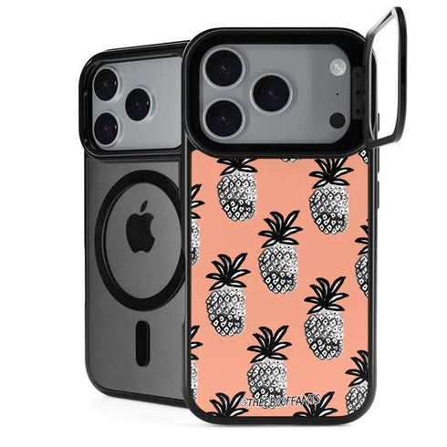 Bouffants and Broken Hearts Gray Scale Pineapple iPhone 17 Pro Max Kickstand Case