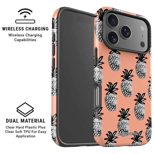 Bouffants and Broken Hearts Gray Scale Pineapple iPhone 17 Pro Max Magsafe Impact Case