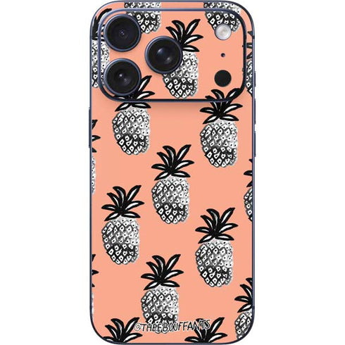 Bouffants and Broken Hearts Gray Scale Pineapple iPhone 17 Pro Skin