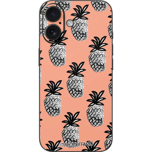 Bouffants and Broken Hearts Gray Scale Pineapple iPhone 17 Skin