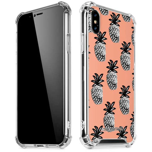 Bouffants and Broken Hearts Gray Scale Pineapple iPhone X/XS Clear Case