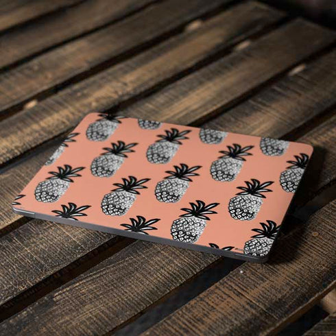 Bouffants and Broken Hearts Gray Scale Pineapple Apple MacBook Air Skin
