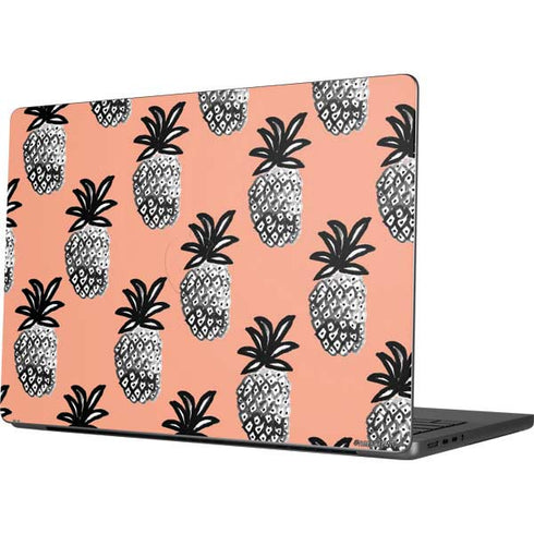 Bouffants and Broken Hearts Gray Scale Pineapple Apple MacBook Pro 14-inch Skin
