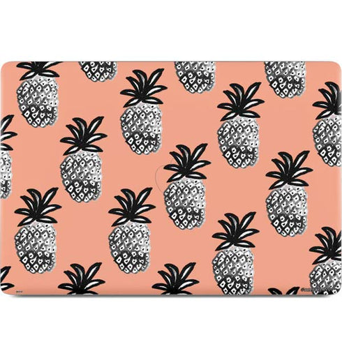 Bouffants and Broken Hearts Gray Scale Pineapple MacBook Skins