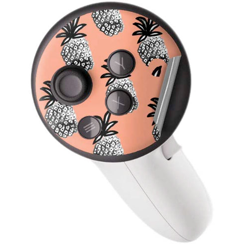 Bouffants and Broken Hearts Gray Scale Pineapple Meta Quest 3S Skin