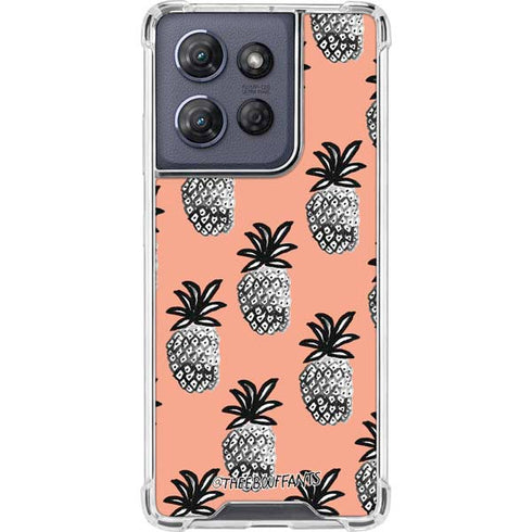 Bouffants and Broken Hearts Gray Scale Pineapple Moto G Play 5G (2025) Clear Case