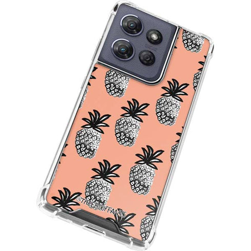 Bouffants and Broken Hearts Gray Scale Pineapple Moto G Play 5G (2025) Clear Case