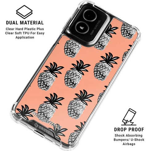 Bouffants and Broken Hearts Gray Scale Pineapple Moto G Power 5G (2024) Clear Case