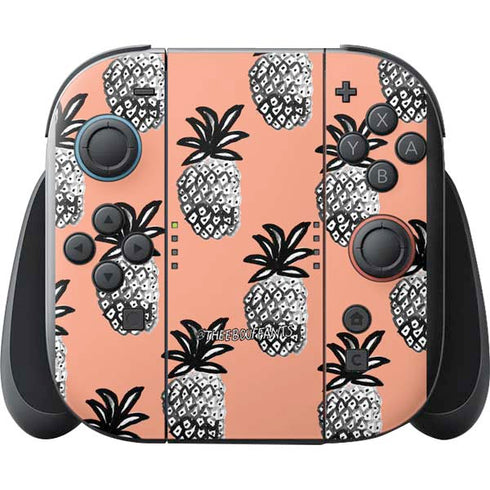 Bouffants and Broken Hearts Gray Scale Pineapple Nintendo Switch 2 (2025) with Joy-Con Skin