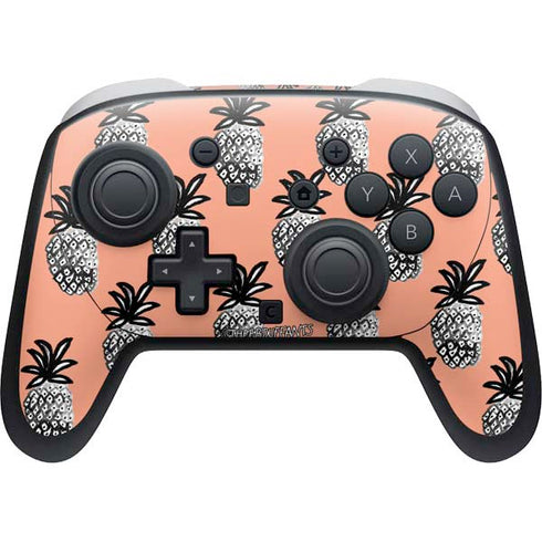 Bouffants and Broken Hearts Gray Scale Pineapple Nintendo Skins