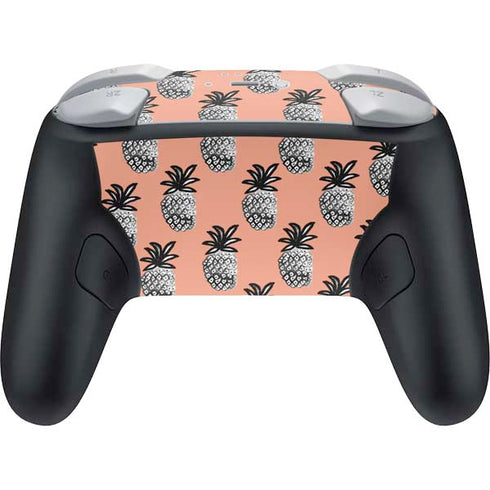 Bouffants and Broken Hearts Gray Scale Pineapple Nintendo Switch 2 (2025) Pro Controller Skin