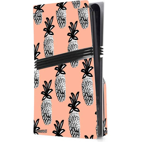 Bouffants and Broken Hearts Gray Scale Pineapple PlayStation PS5 Skins