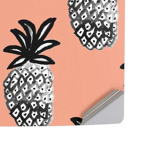 Bouffants and Broken Hearts Gray Scale Pineapple PS5 Pro Disk Console Skin