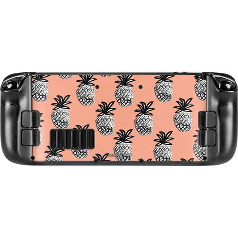 Bouffants and Broken Hearts Gray Scale Pineapple Steam Deck Handheld Gaming Computer Skin
