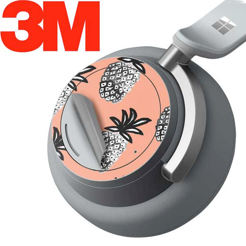 Bouffants and Broken Hearts Gray Scale Pineapple Surface Headphones Skin