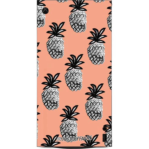 Bouffants and Broken Hearts Gray Scale Pineapple XBox Series X Digital Edition Console Skin