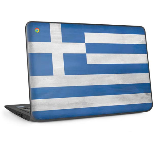 Greece Flag Distressed HP Chromebook Skin
