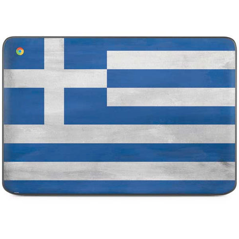 Greece Flag Distressed HP Chromebook Skin