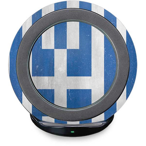 Greece Flag Distressed Fast Charge Wireless Charging Stand Skin