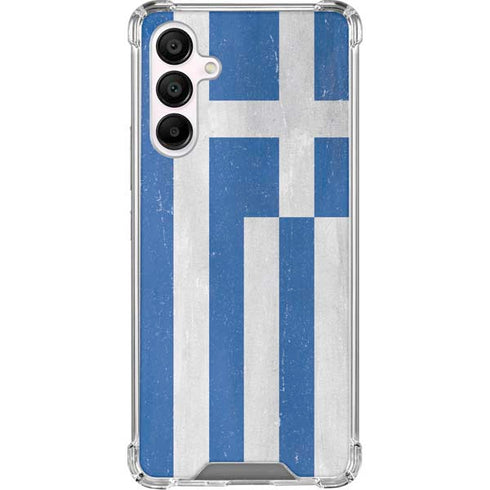 Greece Flag Distressed Galaxy A16 5G Clear Case