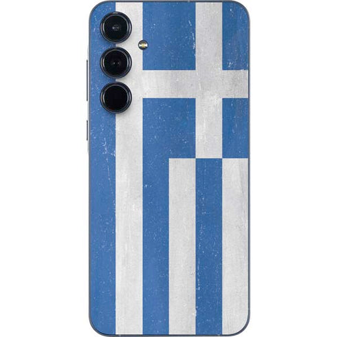 Greece Flag Distressed Galaxy A55 5G Skin