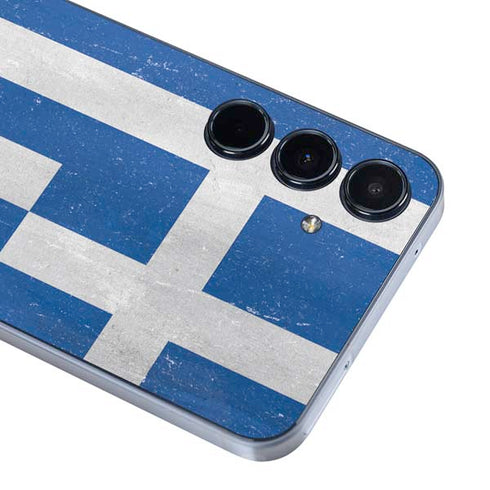 Greece Flag Distressed Galaxy A55 5G Skin