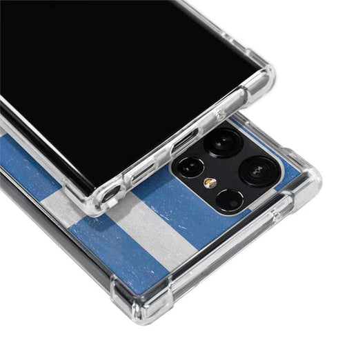 Greece Flag Distressed Galaxy S23 Ultra Clear Case