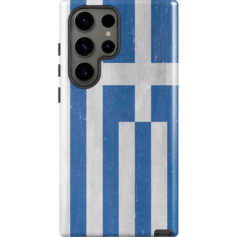 Greece Flag Distressed Galaxy S23 Ultra Pro Case