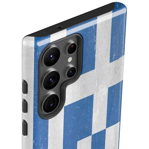 Greece Flag Distressed Galaxy S23 Ultra Pro Case