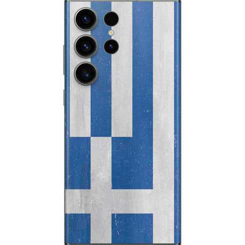 Greece Flag Distressed Galaxy Skins