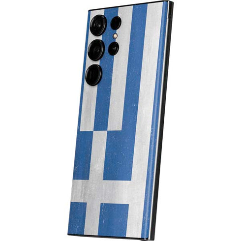 Greece Flag Distressed Galaxy Skins