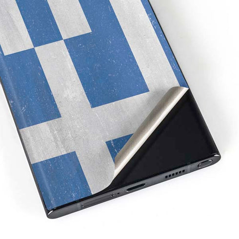 Greece Flag Distressed Galaxy Skins