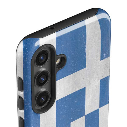 Greece Flag Distressed Galaxy S25 Impact Case