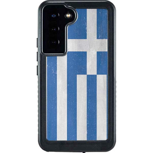 Greece Flag Distressed Galaxy S24 Plus Waterproof Case