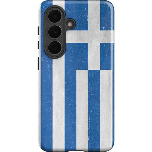 Greece Flag Distressed Galaxy S26 Impact Case