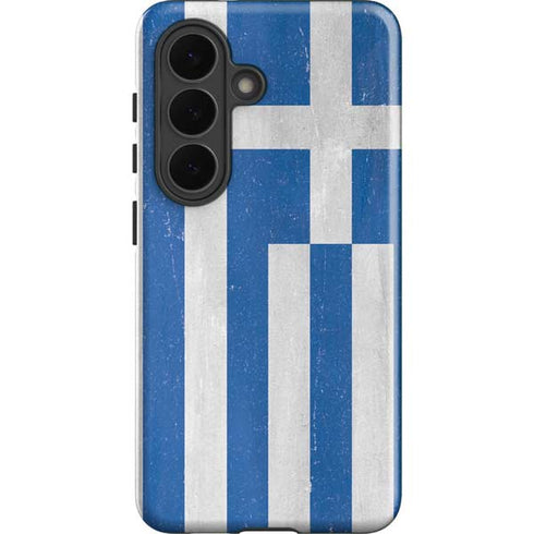 Greece Flag Distressed Galaxy S26 Plus Impact Case