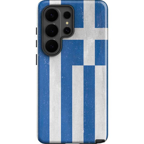 Greece Flag Distressed Galaxy S26 Ultra Impact Case