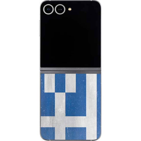 Greece Flag Distressed Galaxy Z Flip6 Skin