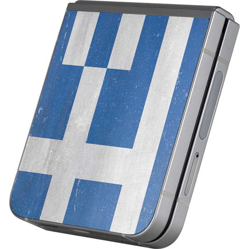 Greece Flag Distressed Galaxy Z Flip6 Skin